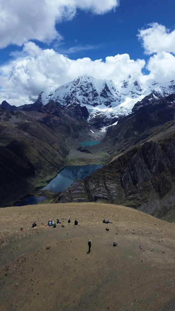 huayhuash-trek-andes-treks-3-lakes-viewpoint-with-hikers-on-mountain Huayhuash Trek 12 days